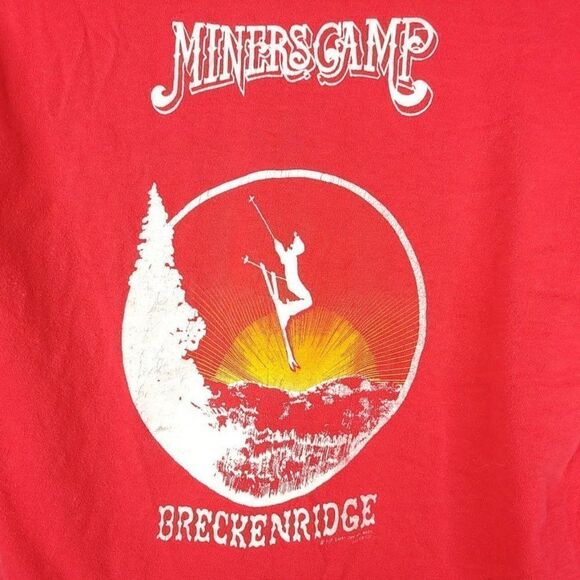 Ski Breckenridge T Shirt Vintage 80s Miners Camp Ski Resort Made In USA Mens M - Picture 4 of 10
